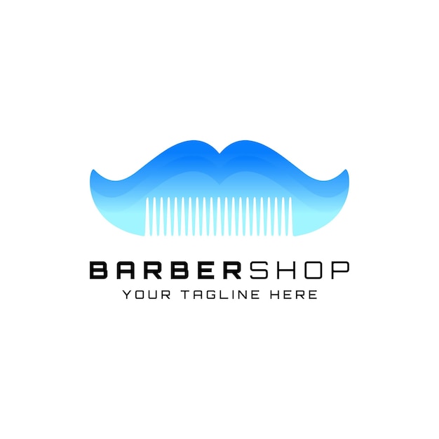 Logotipo de barbería logotipo de salón con estilo colorido moderno