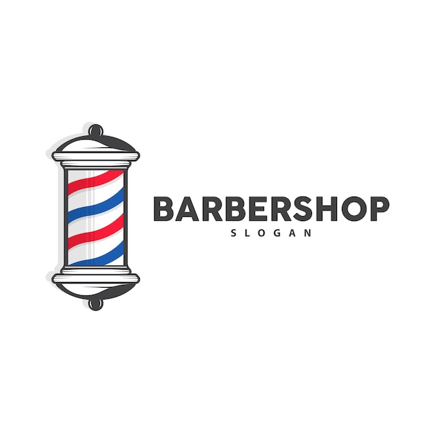 Logotipo de barbería tijeras vectoriales retro vintage minimalista tipografía diseño de ornamentación