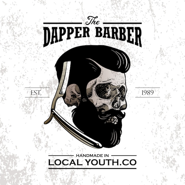 logotipo de barbería vintage