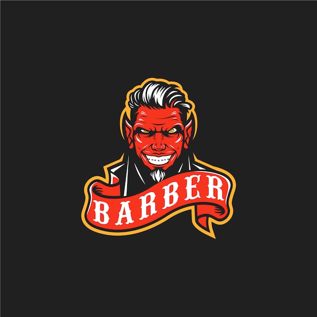 Logotipo de barbero demonio