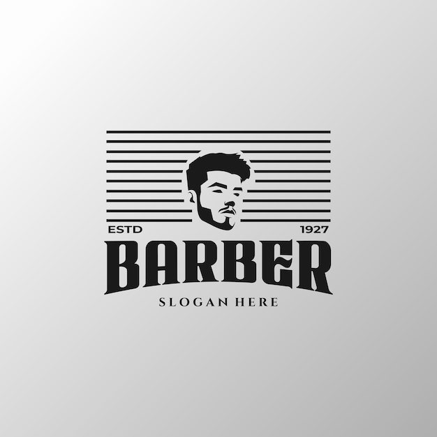 El logotipo del barbero retro