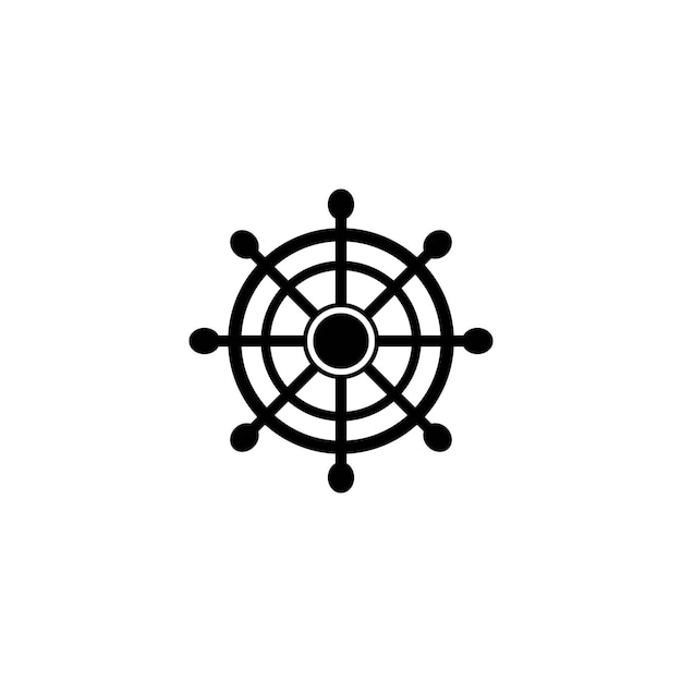 Logotipo de barco de dirección y plantilla vectorial