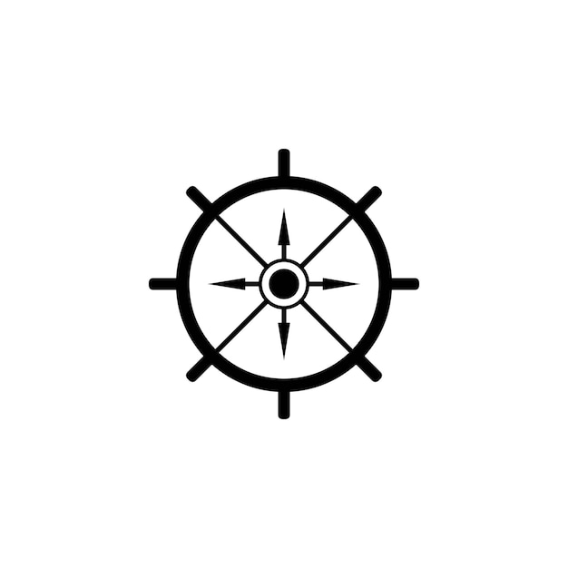 Logotipo de barco de dirección y plantilla vectorial