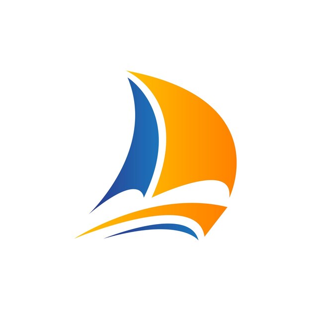 Logotipo de barco con puesta de sol Icono de barco de barco para compañía de barcos