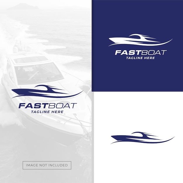 Logotipo de barco rápido en estilo moderno