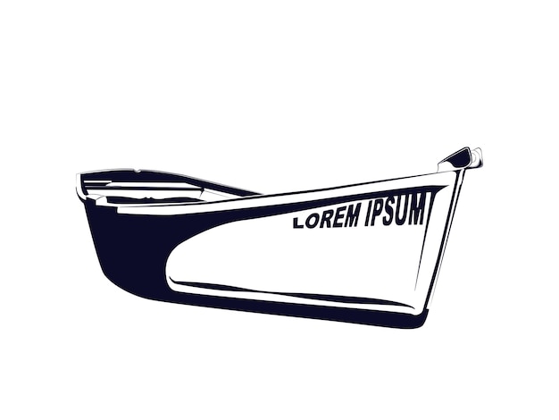 Logotipo de barco vectorial Ilusión sobre un fondo blanco Para emblema o logotipo con espacio de copia