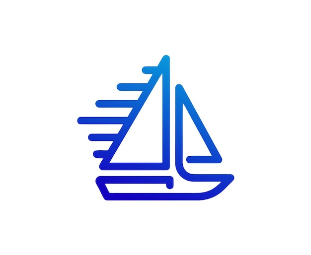 Logotipo de barco de vela, vector de barco