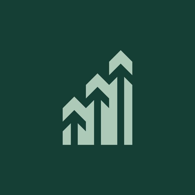 logotipo de barra de gráfico de flecha logotipo de gráfico estadístico y analítico