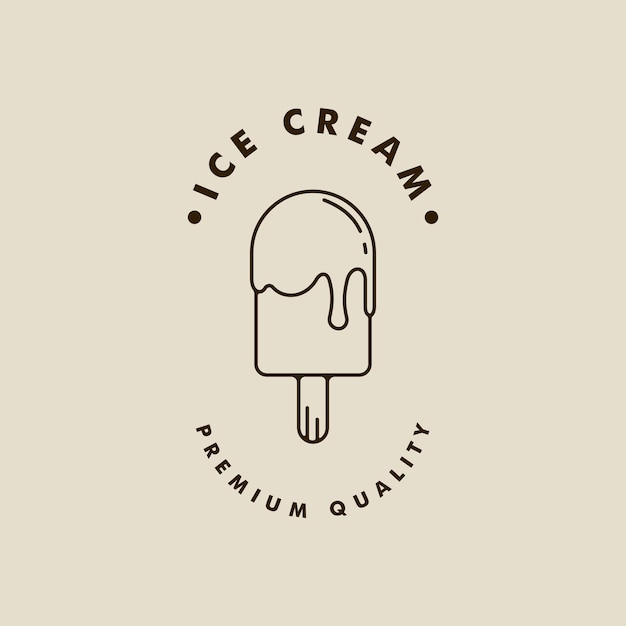 el logotipo de la barra de helado arte de línea simple minimalista ilustración vectorial plantilla icono diseño gráfico