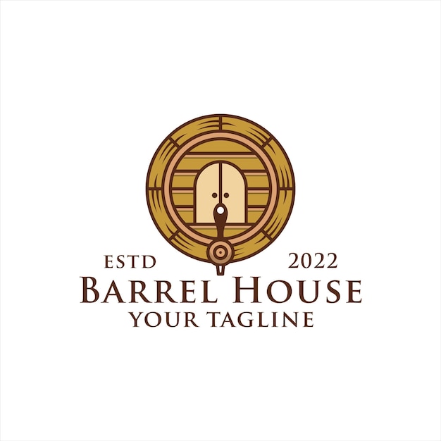 Logotipo de Barrel House con el concepto de diseño de Barrel.