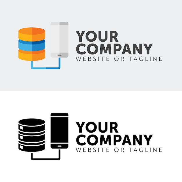 Logotipo de base de datos móvil EPS 10 Hermosa plantilla de gráficos vectoriales gratis