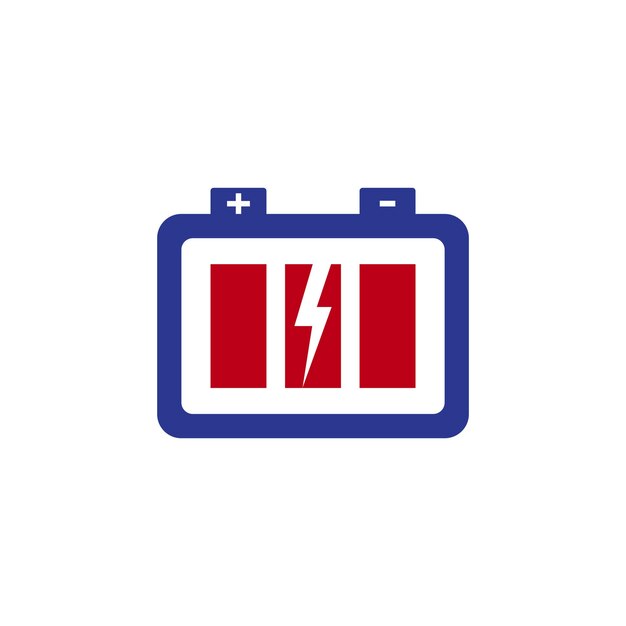 logotipo de la batería simple y minimalista con fondo blanco