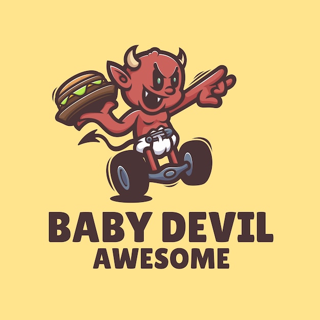 Vector el logotipo del bebé diablo