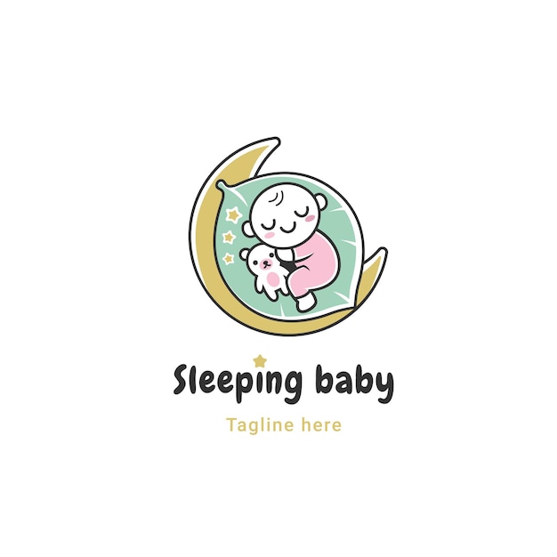 Logotipo de bebé durmiendo