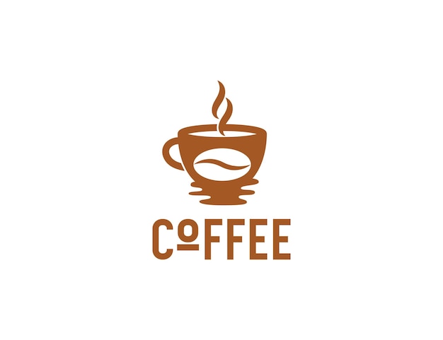 Logotipo de bebida de café caliente con ilustración de taza