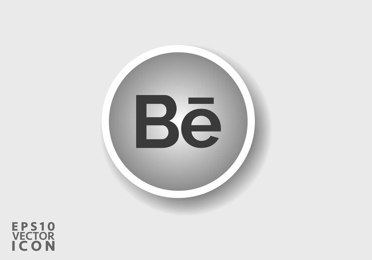 Vector logotipo de behance logotipo de icono de redes sociales de behance plantilla de icono plano de behance color negro editable