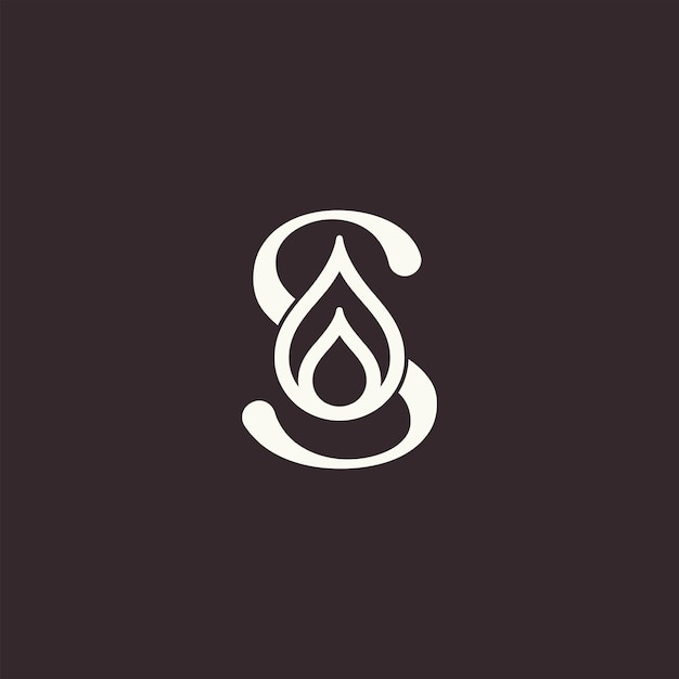 Logotipo de belleza Aqua drop letra S