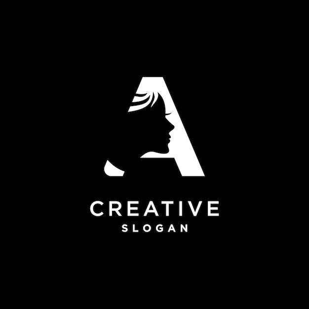 Logotipo de belleza con elemento creativo de estilo vectorial premium