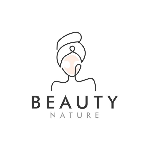 Logotipo de belleza con estilo de arte lineal a