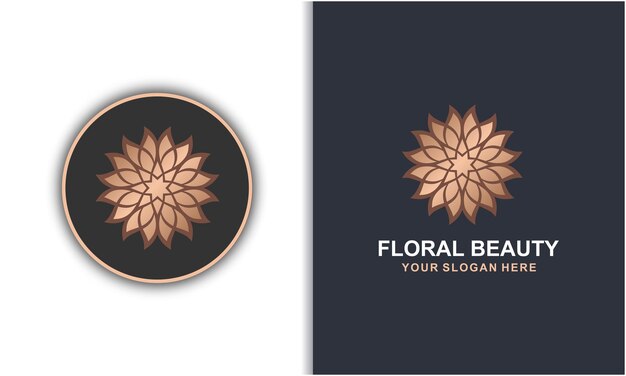 Vector logotipo de belleza floral