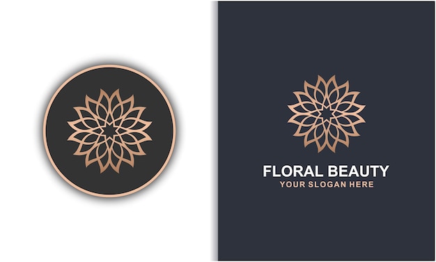 Vector logotipo de belleza floral