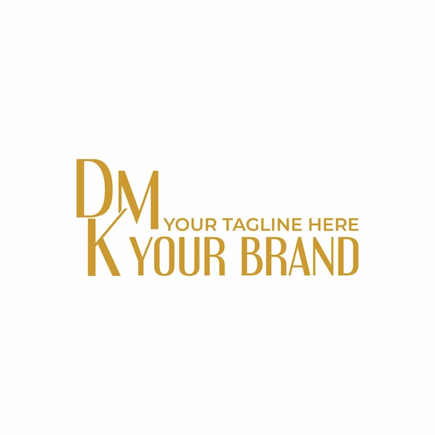 Logotipo de belleza con letra DKM