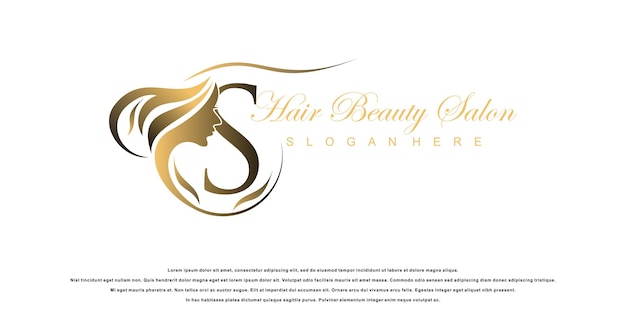 Logotipo de belleza Logotipo de salón de belleza Diseño de logotipo de cabello Vector premium