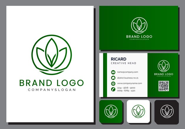 logotipo de belleza de lujo con plantilla de tarjeta de visita