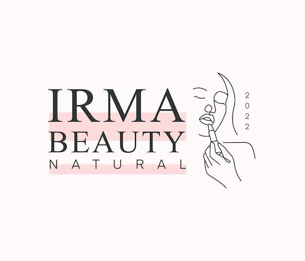 Logotipo de belleza mínima con estilo de arte lineal