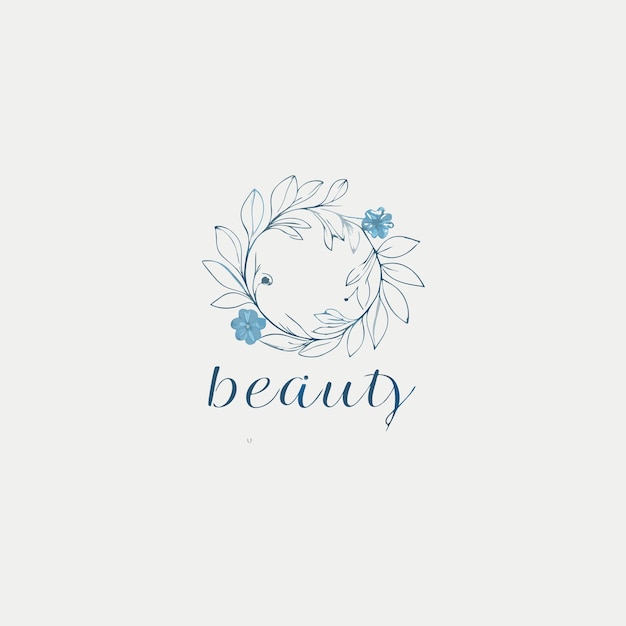 logotipo de belleza minimalista de flores dibujadas a mano