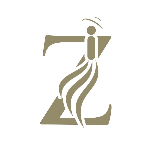 Logotipo de belleza y moda en la letra Z Concepto con plantilla vectorial de símbolos de chicas