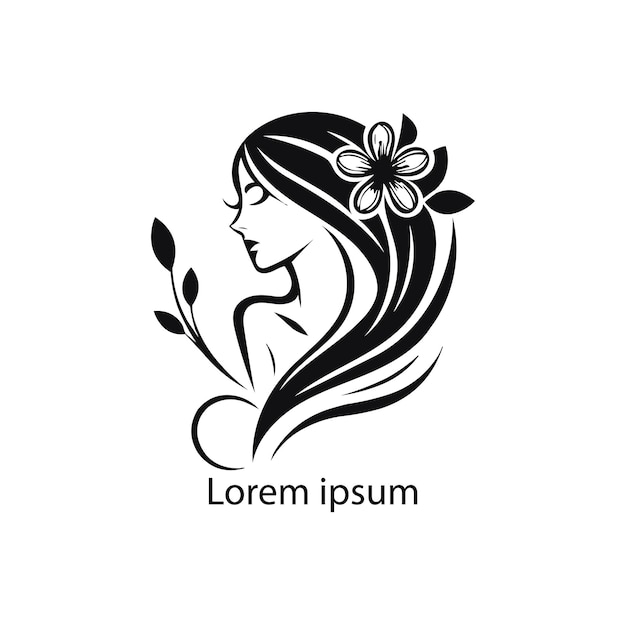 Vector un logotipo de belleza de mujeres en fondo blanco