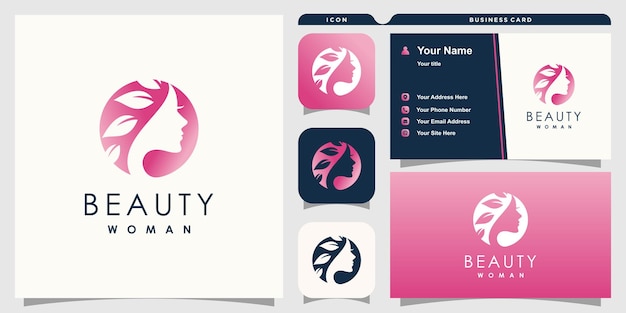 Logotipo de belleza natural con concepto creativo fresco y moderno vector premium