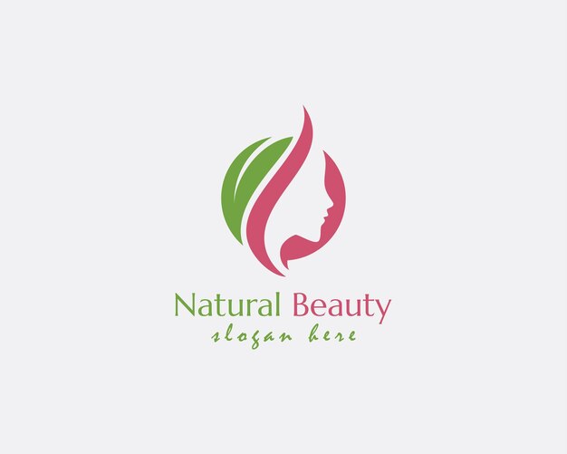 Logotipo de belleza natural dejar web de icono de plantilla de diseño creativo