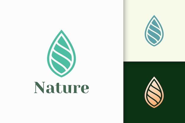 Vector el logotipo de belleza o salud en forma de hoja simple representa la naturaleza