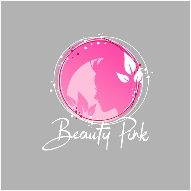 logotipo de belleza con silueta de cara de mujer