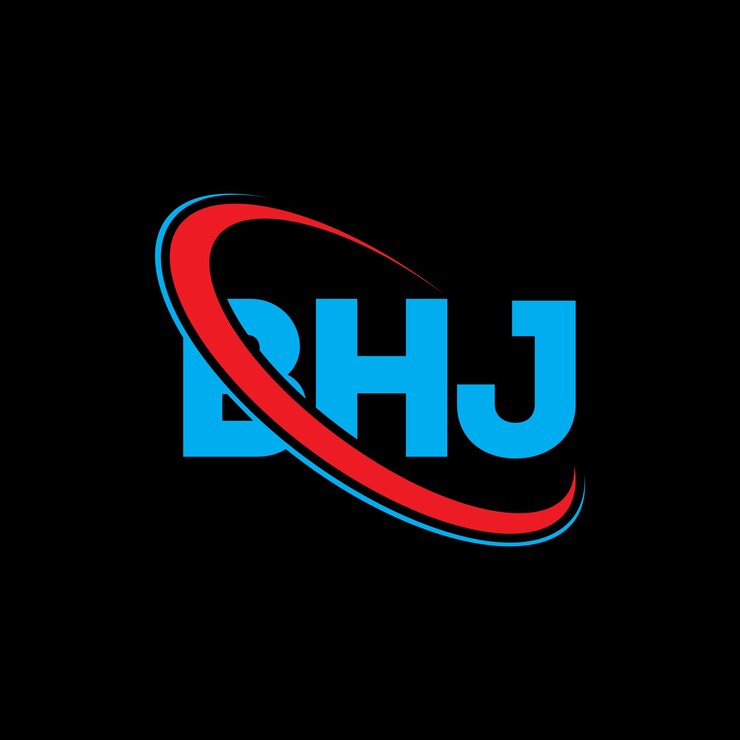 Vector logotipo de bhj bhj letra bhj diseño de logotipo de letra iniciales logotipo bhj vinculado con círculo y mayúscula logotipo de monograma bhj tipografía para negocios de tecnología y marca inmobiliaria
