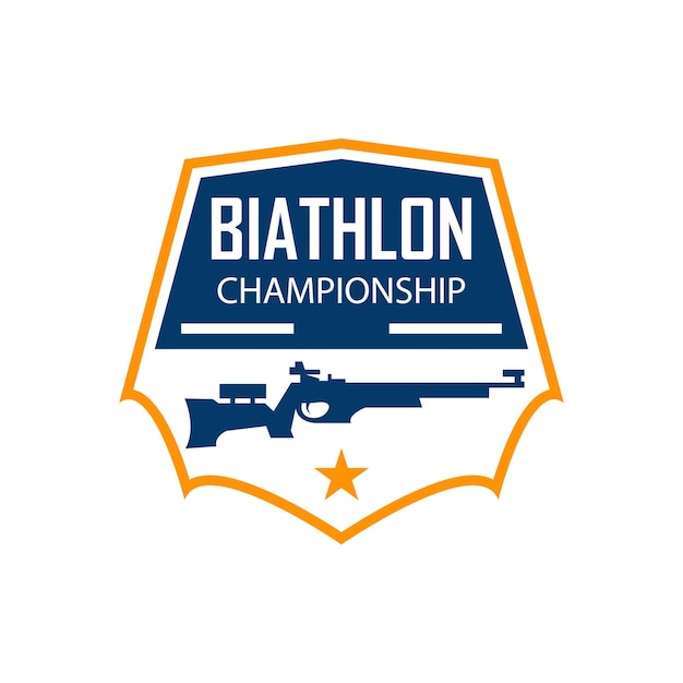 Logotipo de biatleta, marca de biatleta