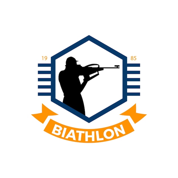 Logotipo de biatleta, marca de biatleta