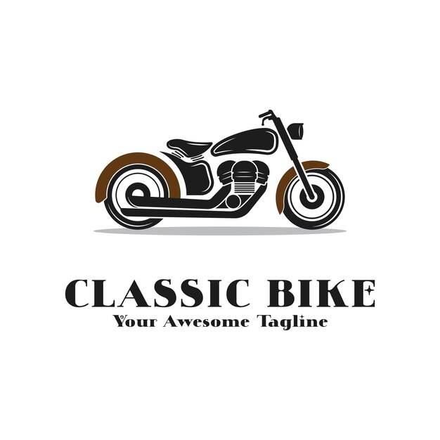 Logotipo de bicicleta clásica, logotipo de diseño de ilustración de icono vectorial para insignia del club de motocicletas y empresa de marca