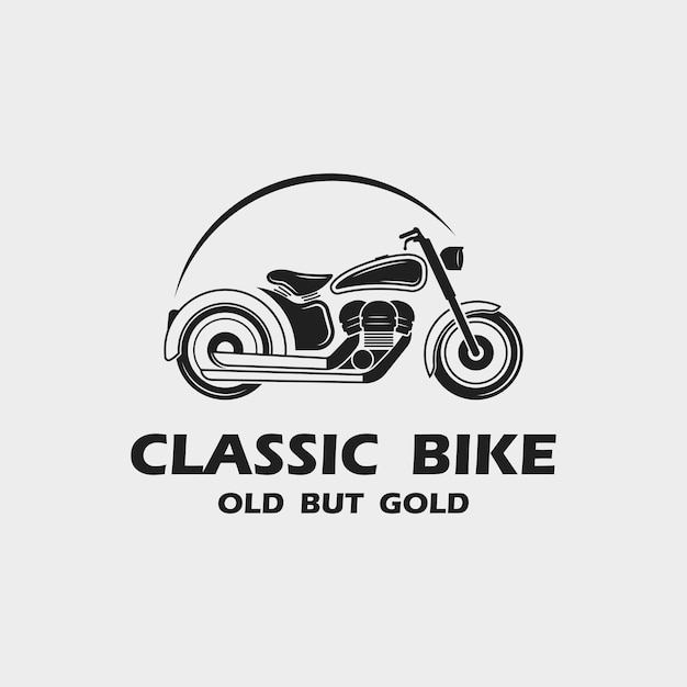 Logotipo de bicicleta clásica, logotipo de diseño de ilustración de icono vectorial para insignia del club de motocicletas y empresa de marca