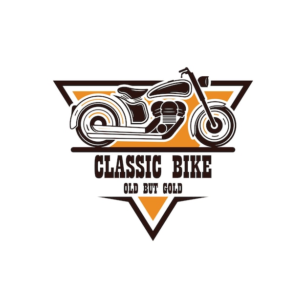 Logotipo de bicicleta clásica, logotipo de diseño de ilustración de icono vectorial para insignia del club de motocicletas y empresa de marca
