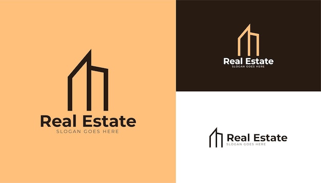 Logotipo de bienes raíces y arquitectura