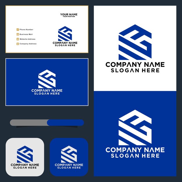 Logotipo de bienes raíces de casa de línea de letra FJ. concepto inicial de casa FJ