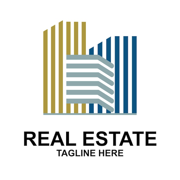 un logotipo de bienes raíces con una casa.