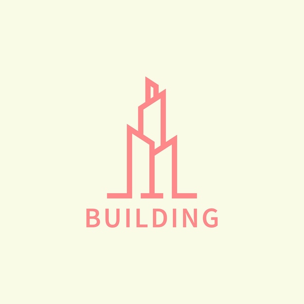 Logotipo de bienes raíces de construcción vectorial