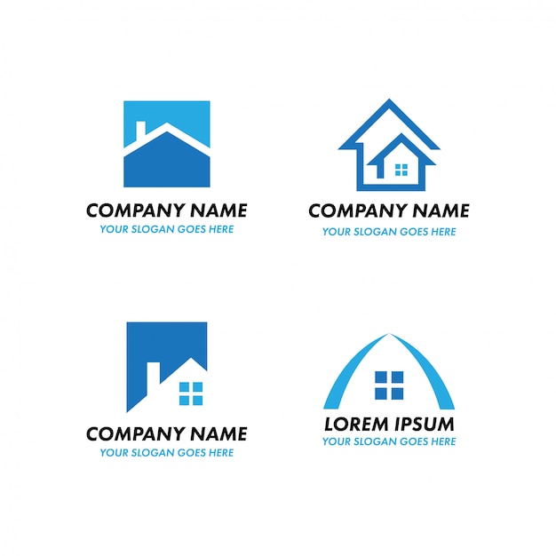 logotipo de bienes raíces edificio casa residencial empresa negocio