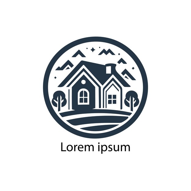 un logotipo de bienes raíces en fondo blanco