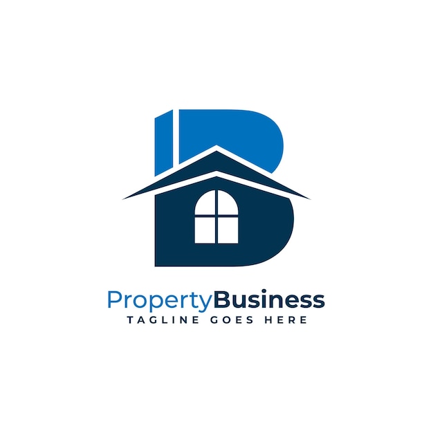 Logotipo de bienes raíces con la letra B Diseño de logotipo simple para negocios inmobiliarios