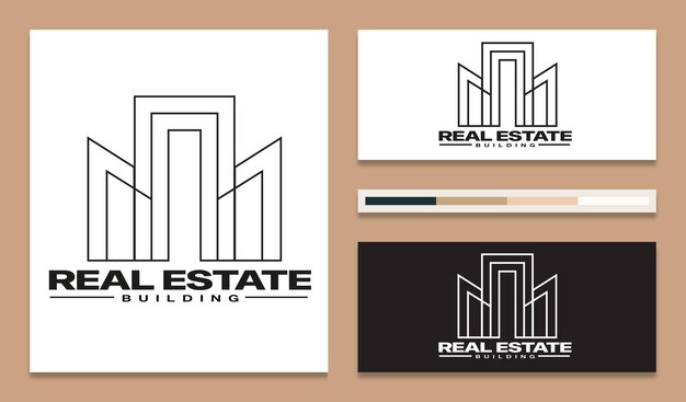 Logotipo de bienes raíces Logotipo de lujo Construcción Diseño del logotipo del edificio con un concepto moderno